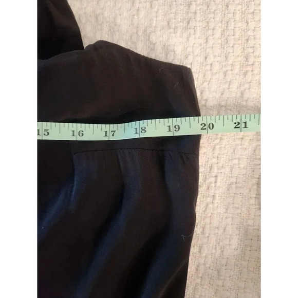 NWT LOFT Satiny Black Lined Cross Back Swing Dress Sundress M - Picture 7 of 9